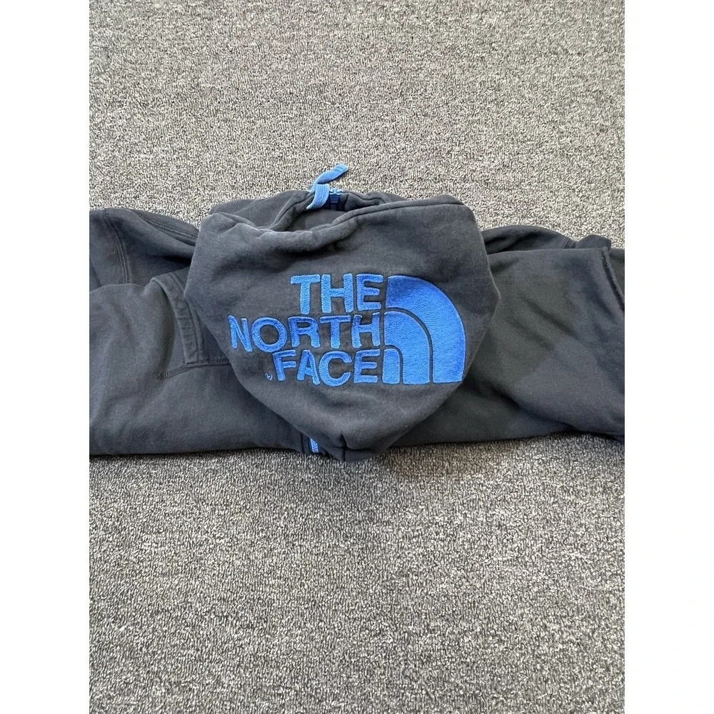 The North Face Hoodie Mens Extra Large Gray Full Zip Sweatshirt Logo Hood